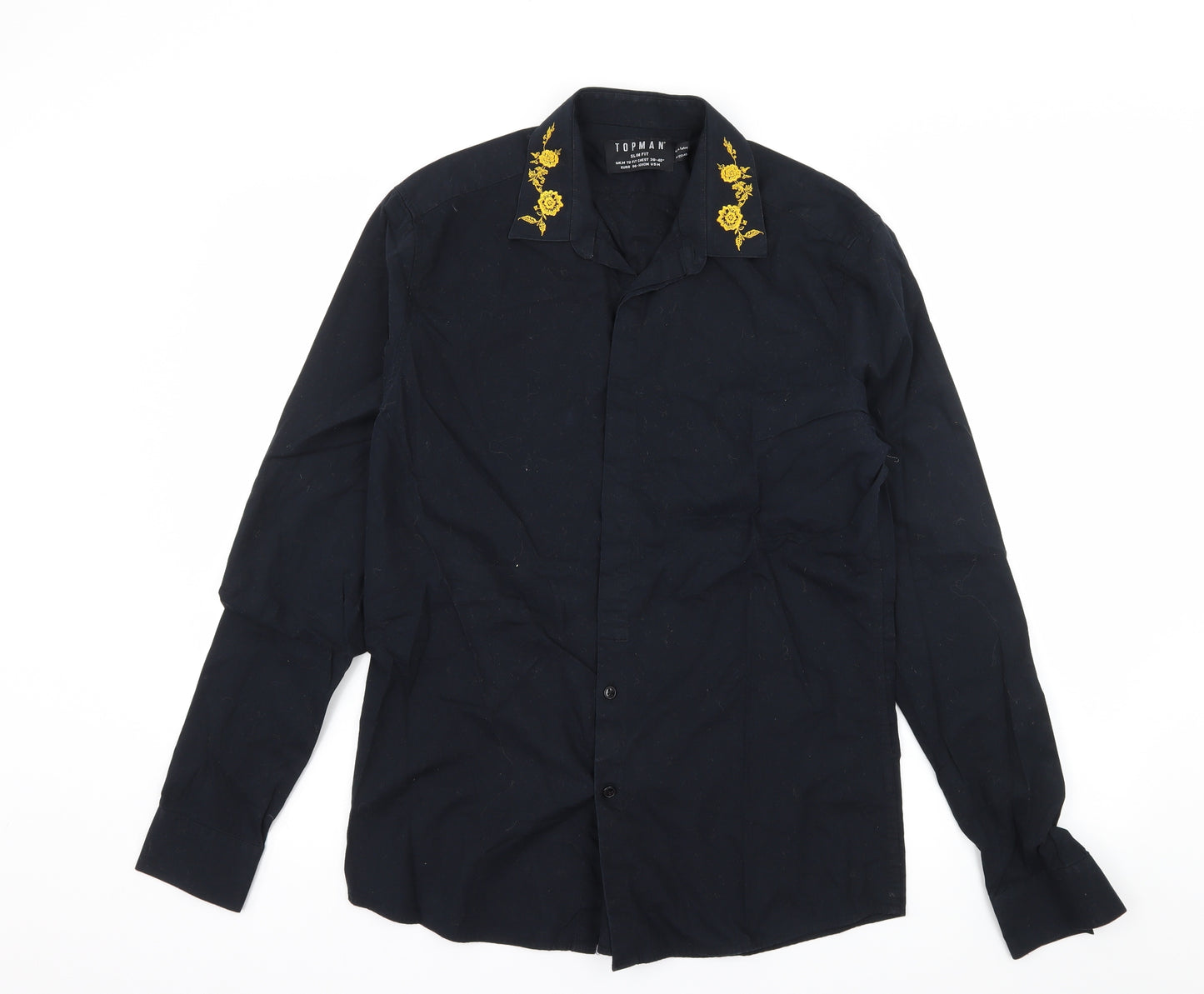 Topman Mens Black    Button-Up Size M