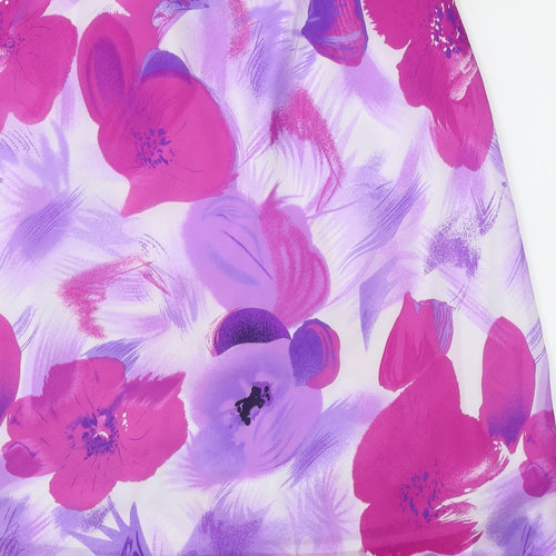 Preworn Womens Purple Floral  Flare Skirt Size 14