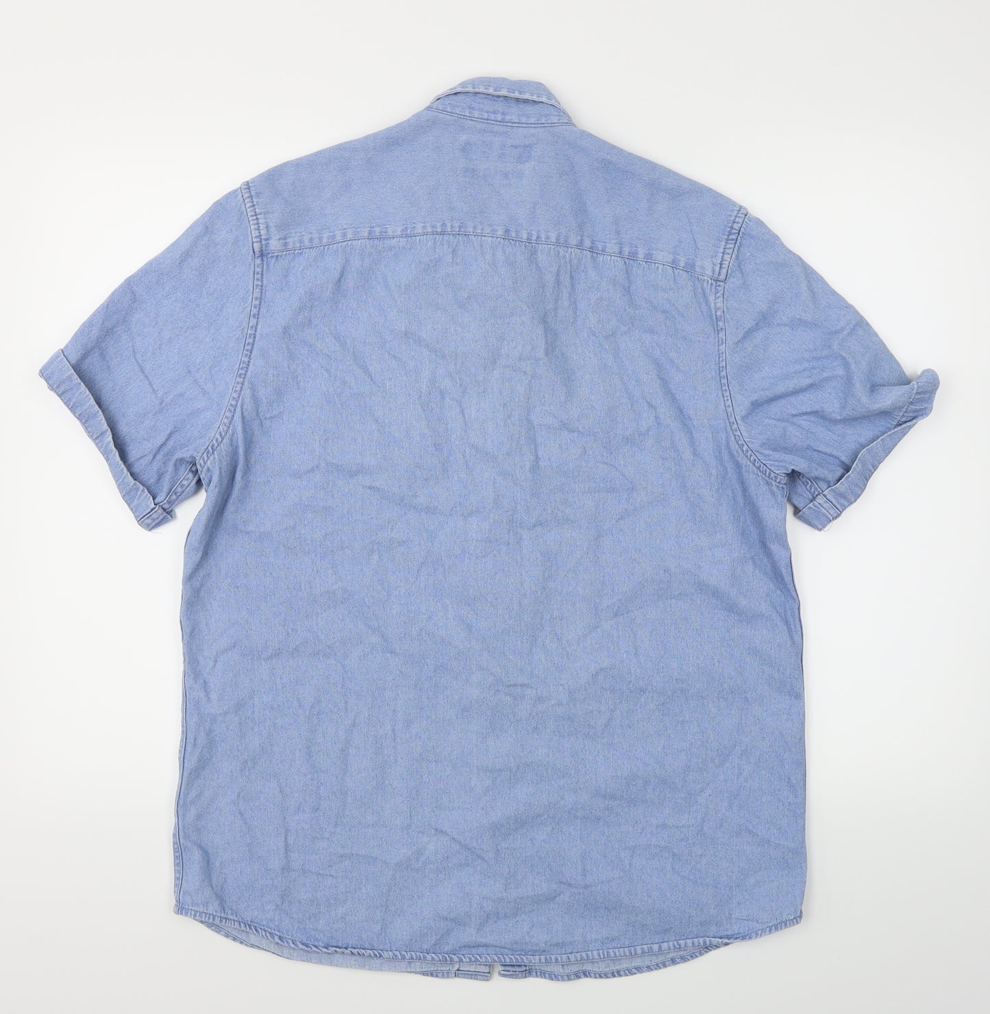 Primark Mens Blue  Denim  Button-Up Size L