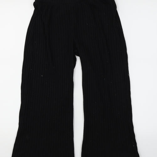 New Look Womens Black  Knit Cropped Trousers Size 10