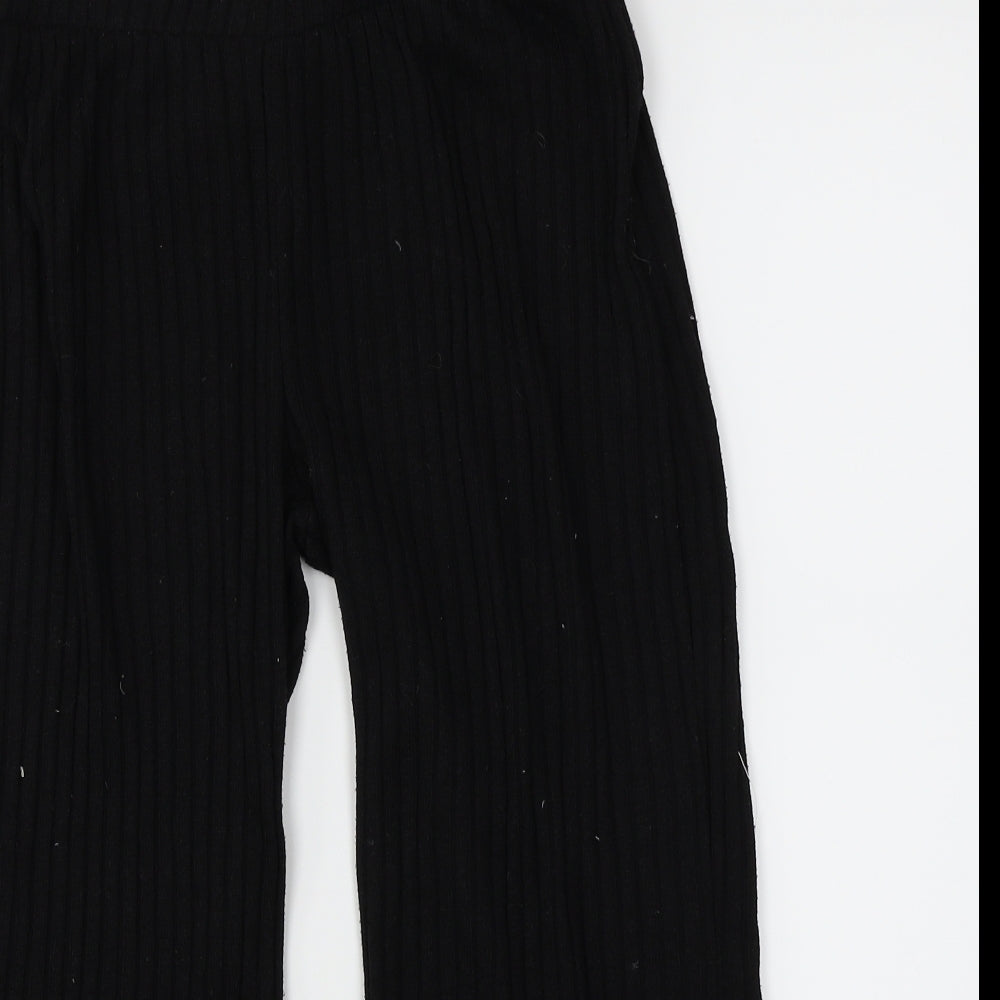 New Look Womens Black  Knit Cropped Trousers Size 10