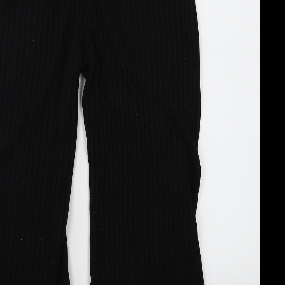 New Look Womens Black  Knit Cropped Trousers Size 10