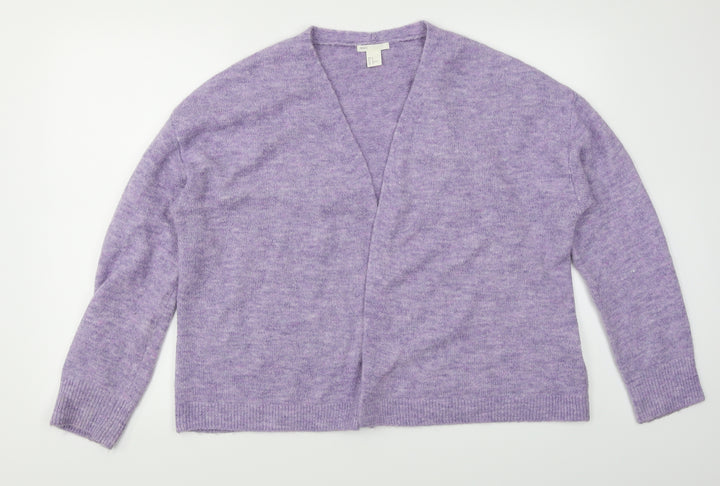 H&M Womens Purple  Knit Cardigan Jumper Size M