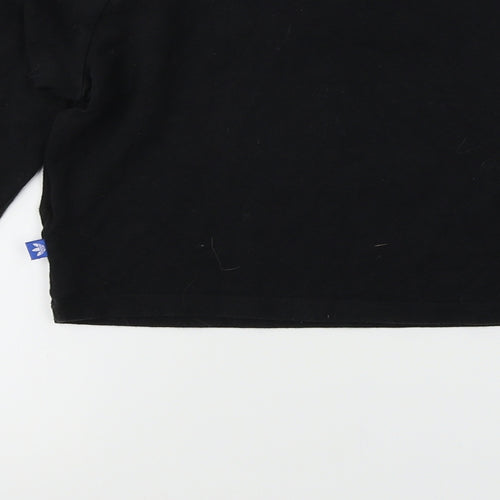 adidas Womens Black Striped  Cropped T-Shirt Size 6