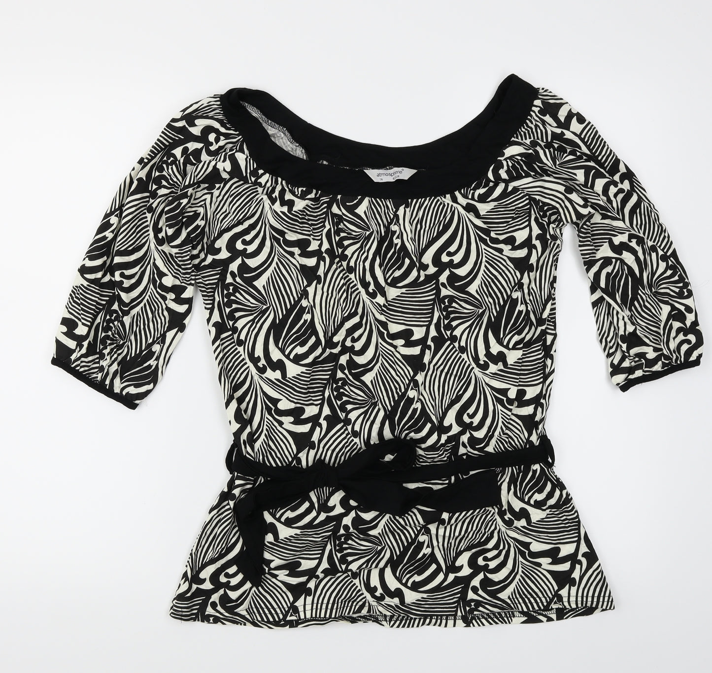 Atmoshpere Womens Black Paisley  Basic T-Shirt Size 14