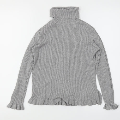 Primark Girls Grey  Knit Henley Jumper Size 12-13 Years