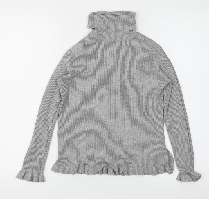 Primark Girls Grey  Knit Henley Jumper Size 12-13 Years