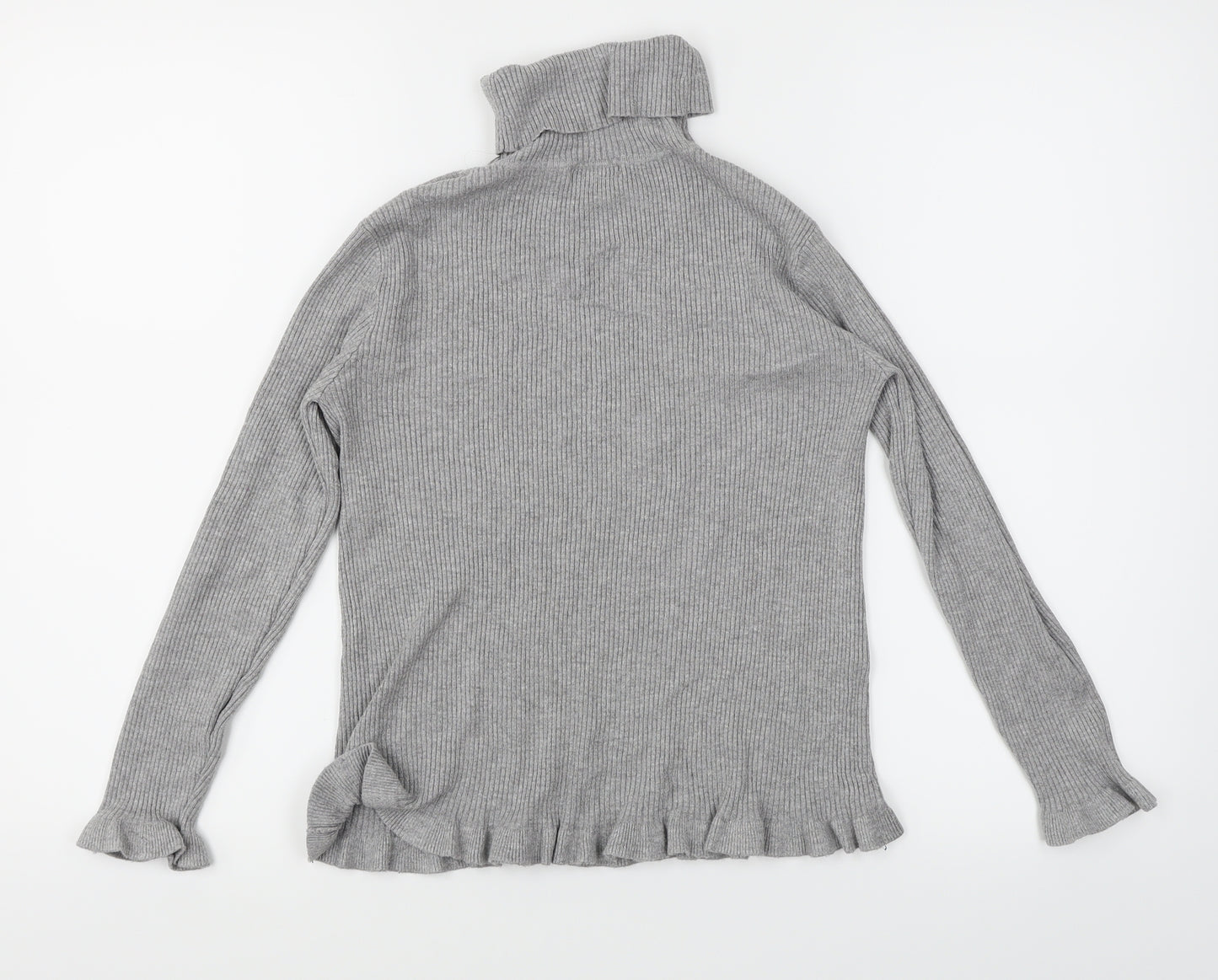 Primark Girls Grey  Knit Henley Jumper Size 12-13 Years