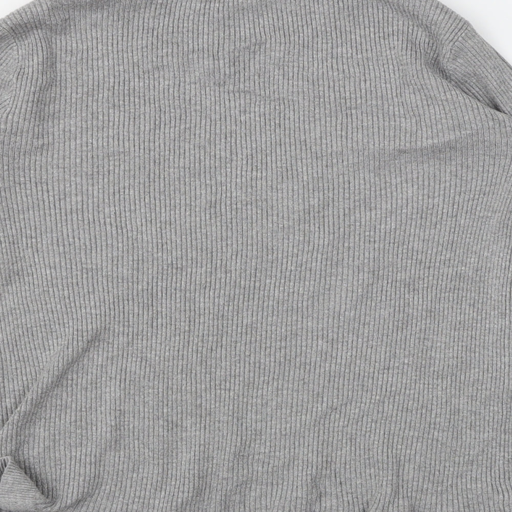 Primark Girls Grey  Knit Henley Jumper Size 12-13 Years