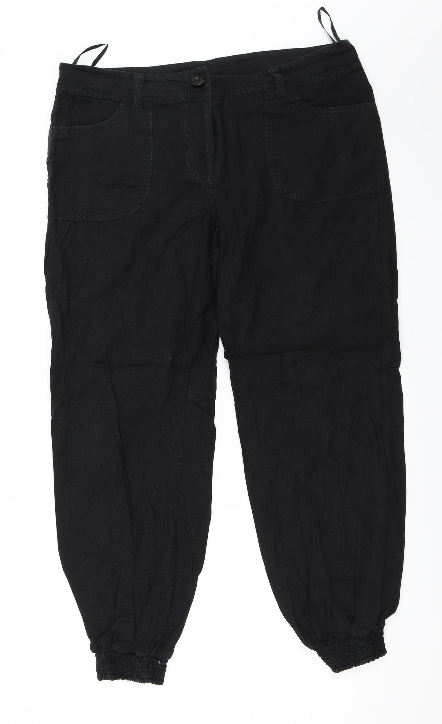 NEXT Womens Black   Jogger Trousers Size 14 L28 in