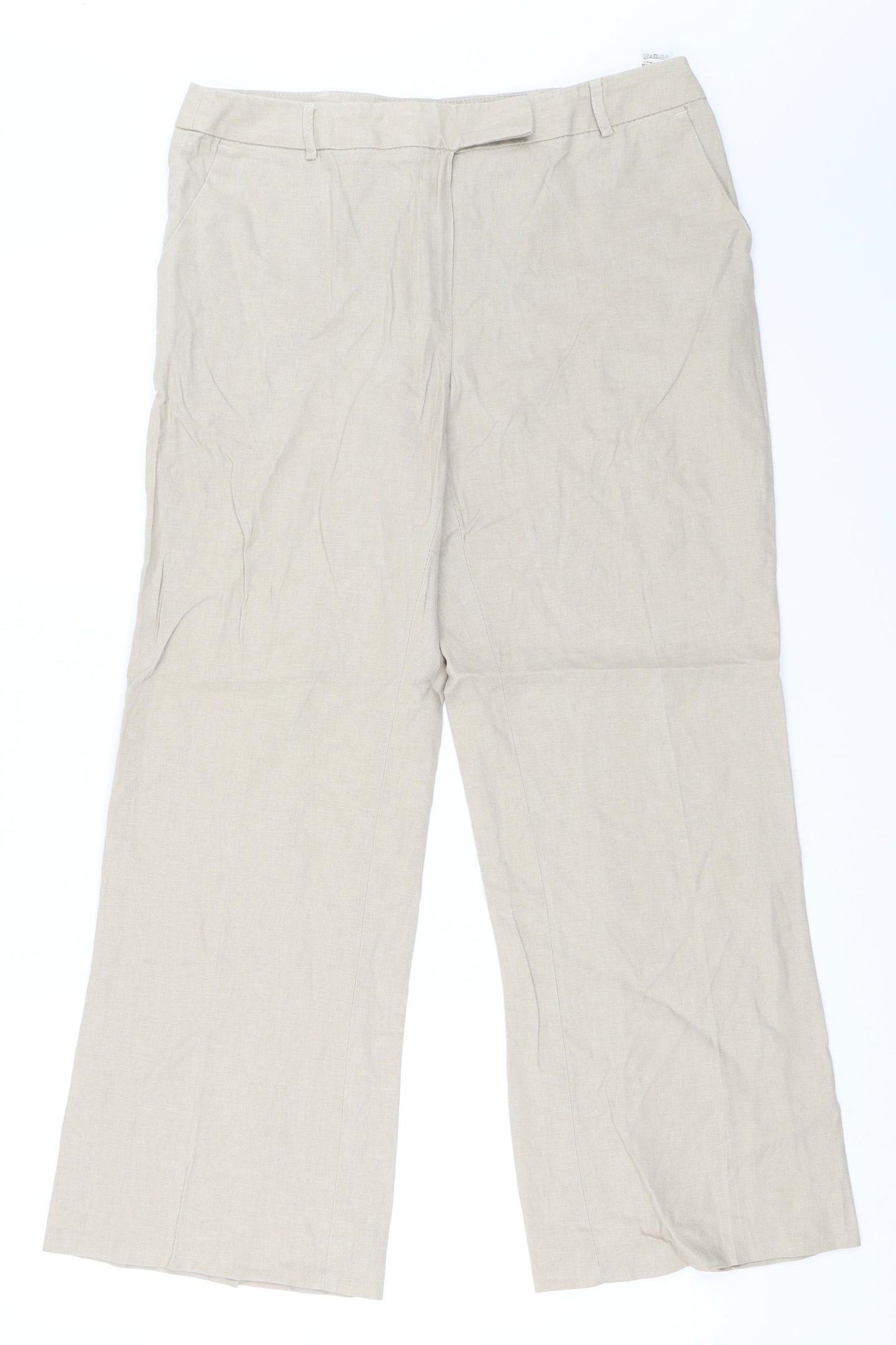 Marks and Spencer Womens Beige   Trousers  Size 12 L28 in