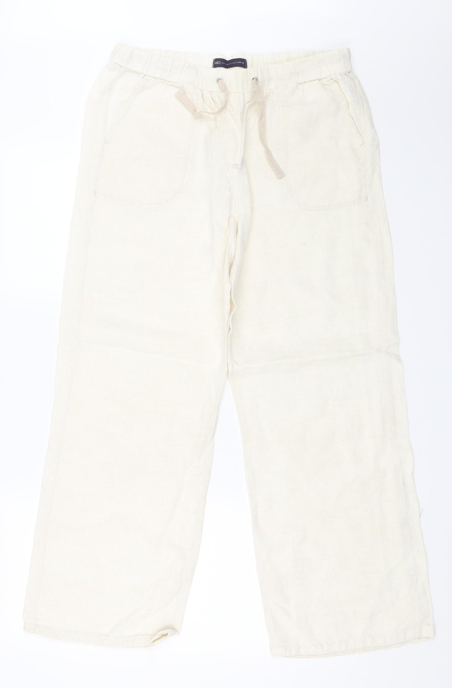 Marks and Spencer Womens Ivory   Trousers  Size 12 L28 in