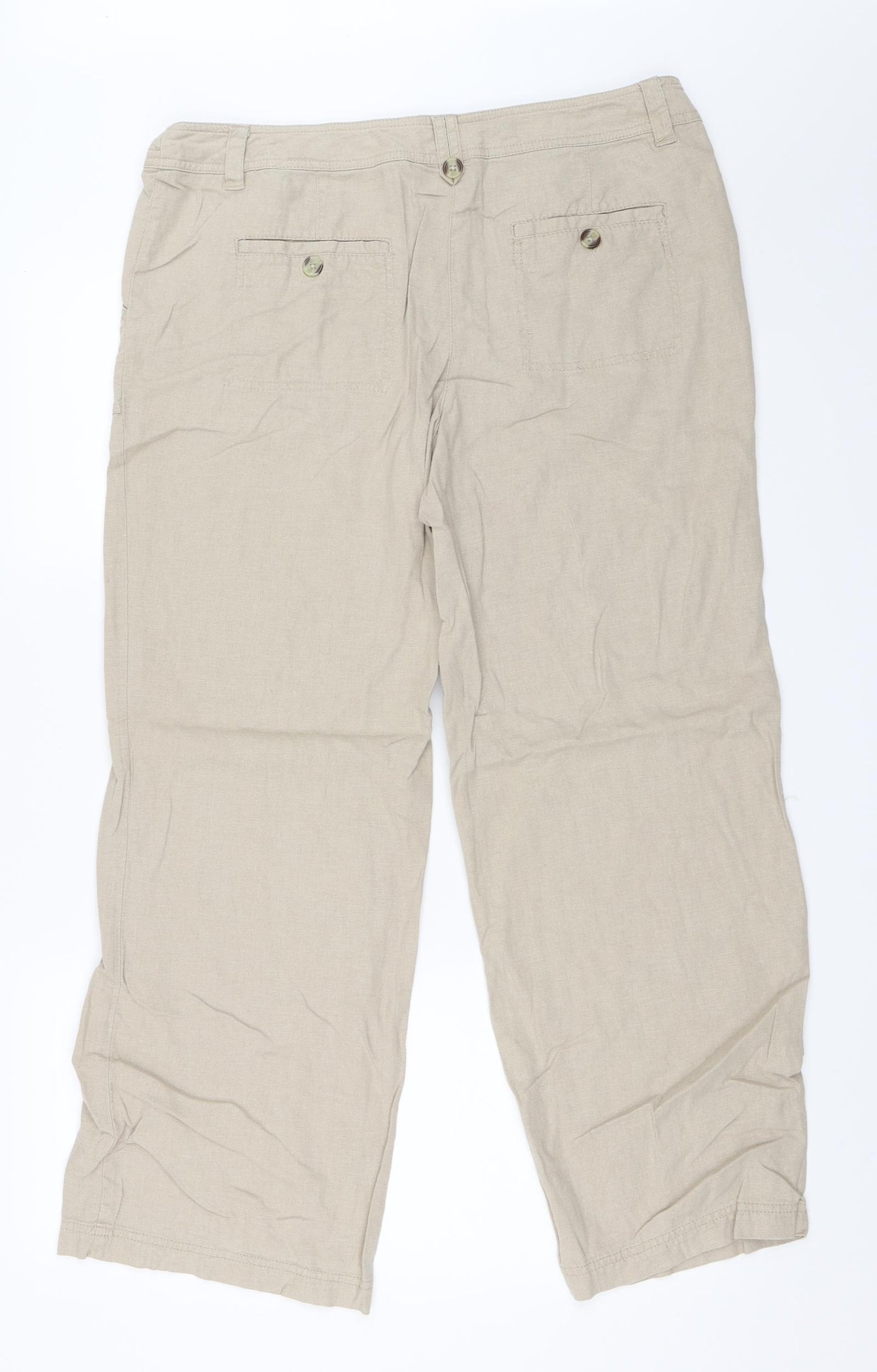 Debenhams Womens Beige   Trousers  Size 14 L28 in