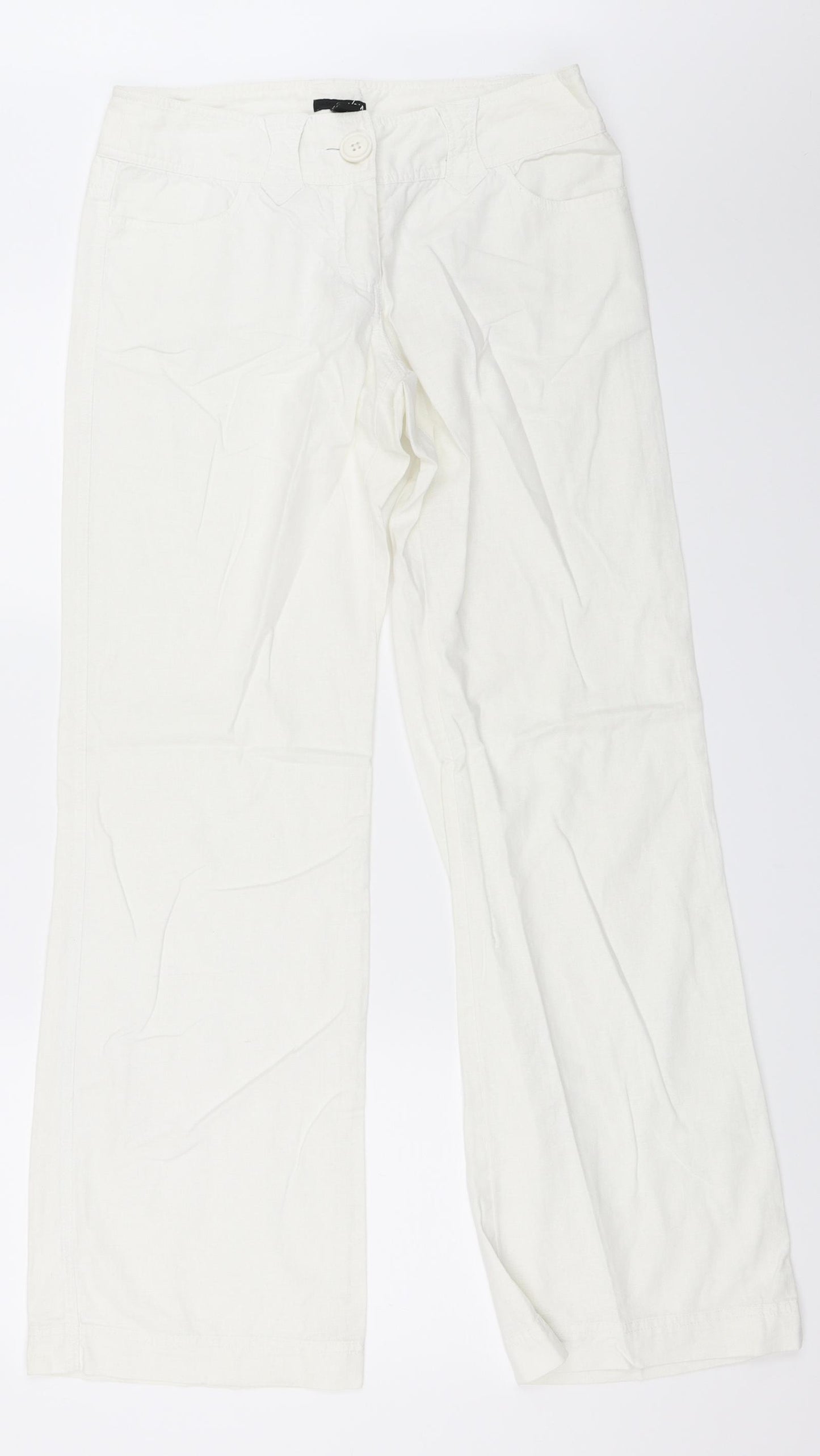 H&M Womens Ivory   Trousers  Size 38 L32 in