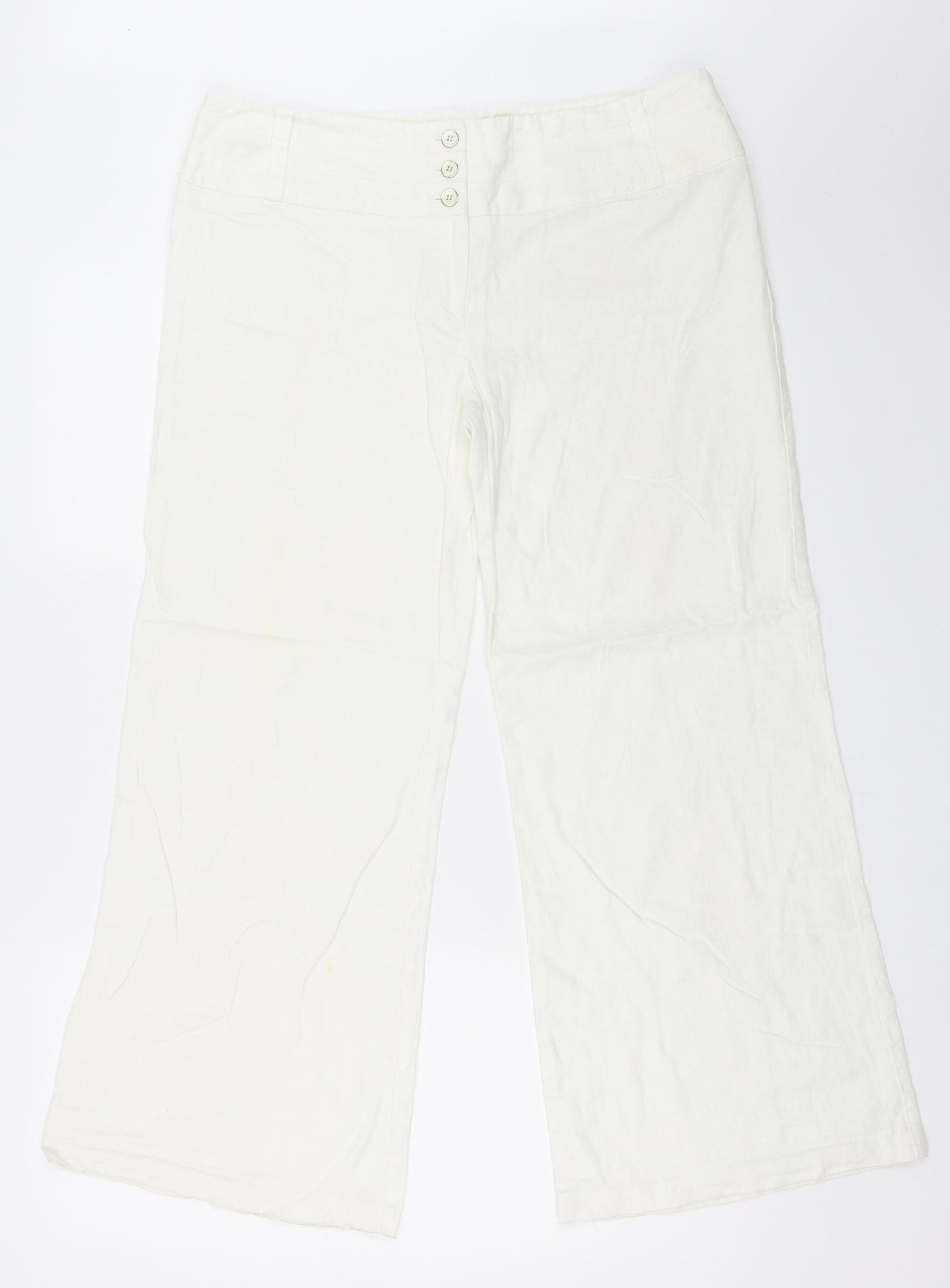 Dunnes Womens Ivory   Trousers  Size 14 L28 in