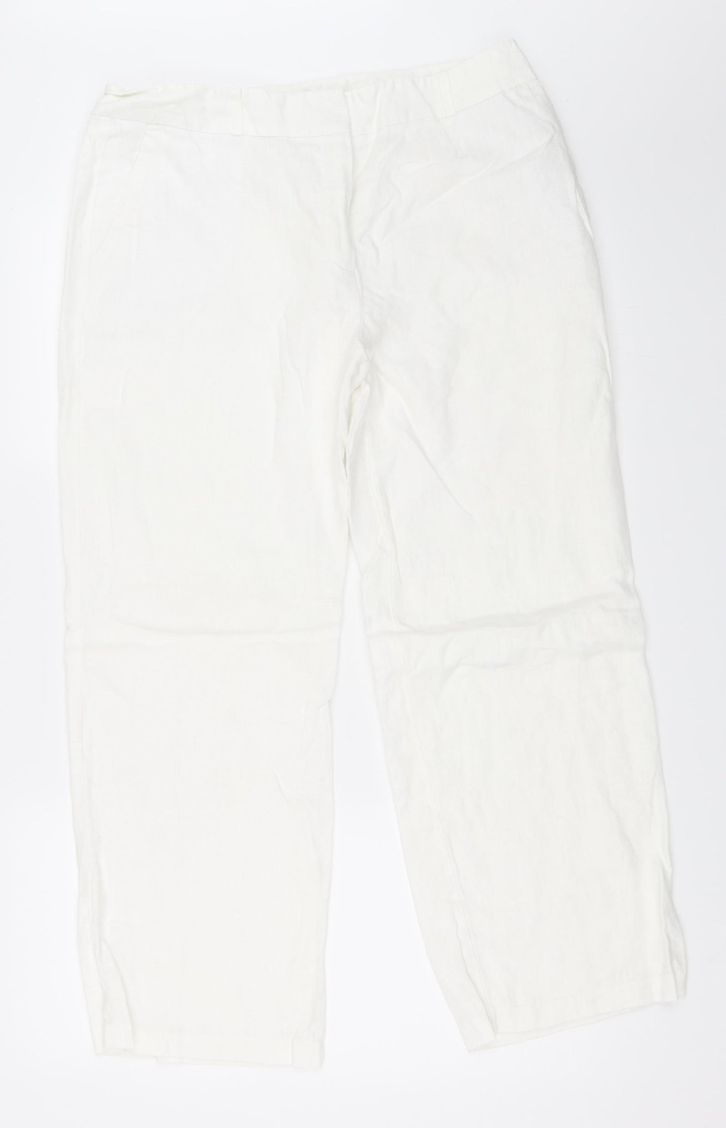 Marks and Spencer Womens White   Trousers  Size 14 L28 in