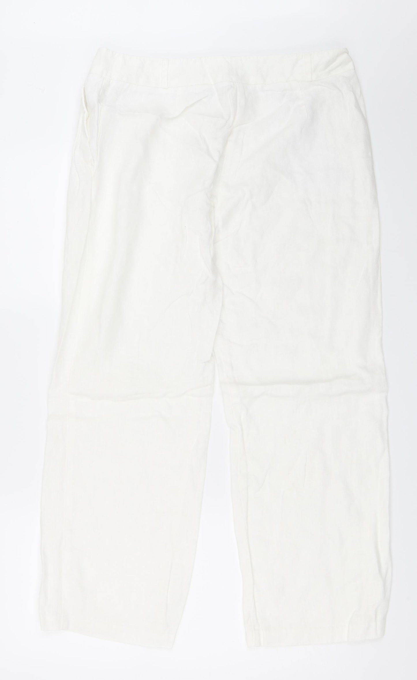 Marks and Spencer Womens White   Trousers  Size 14 L28 in