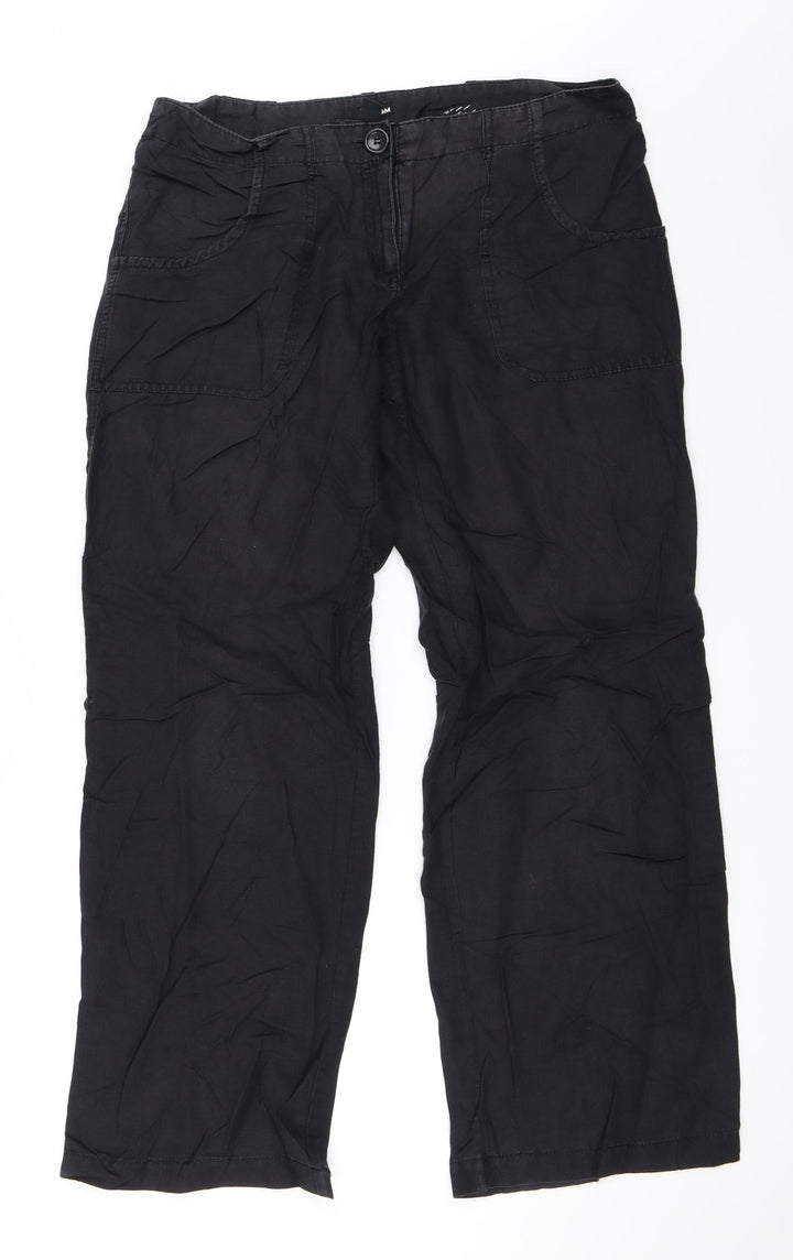 H&M Womens Black   Trousers  Size 40 L31 in