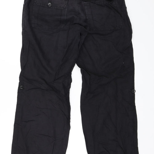 H&M Womens Black   Trousers  Size 40 L31 in