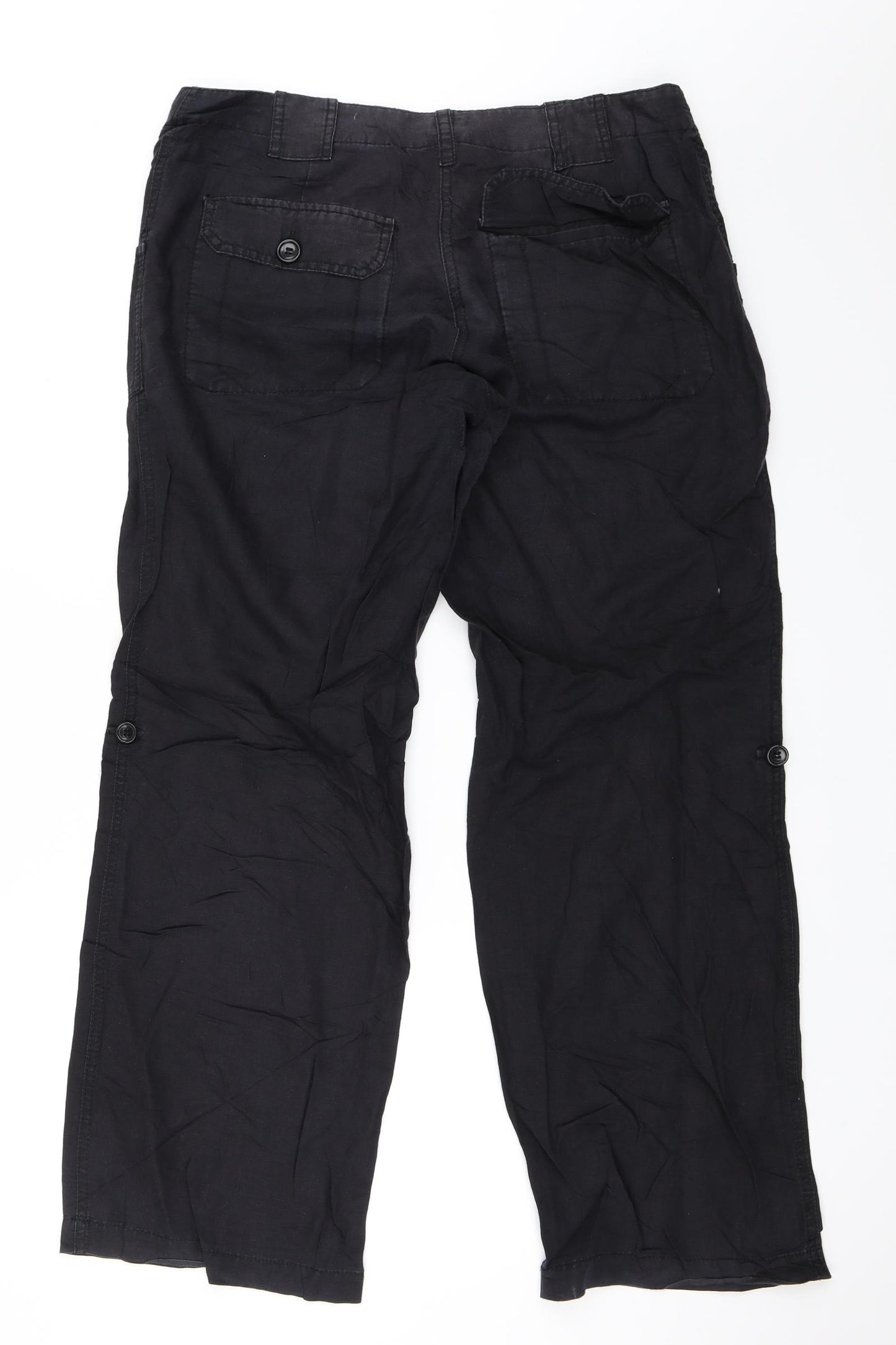 H&M Womens Black   Trousers  Size 40 L31 in