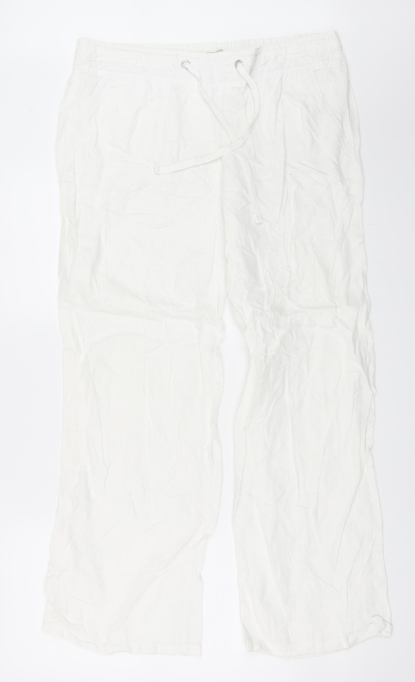 Marks and Spencer Womens White   Trousers  Size 14 L29 in