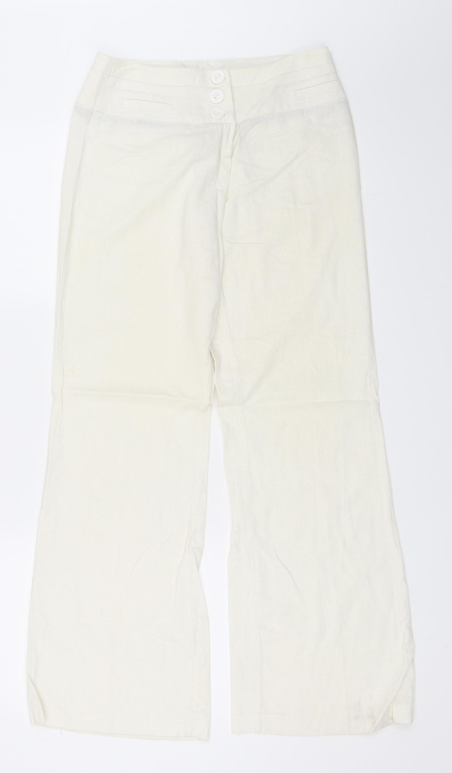 Debenhams Womens White   Trousers  Size 6 L29 in