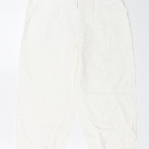 Preworn Womens White   Cropped Trousers Size 40 L24 in