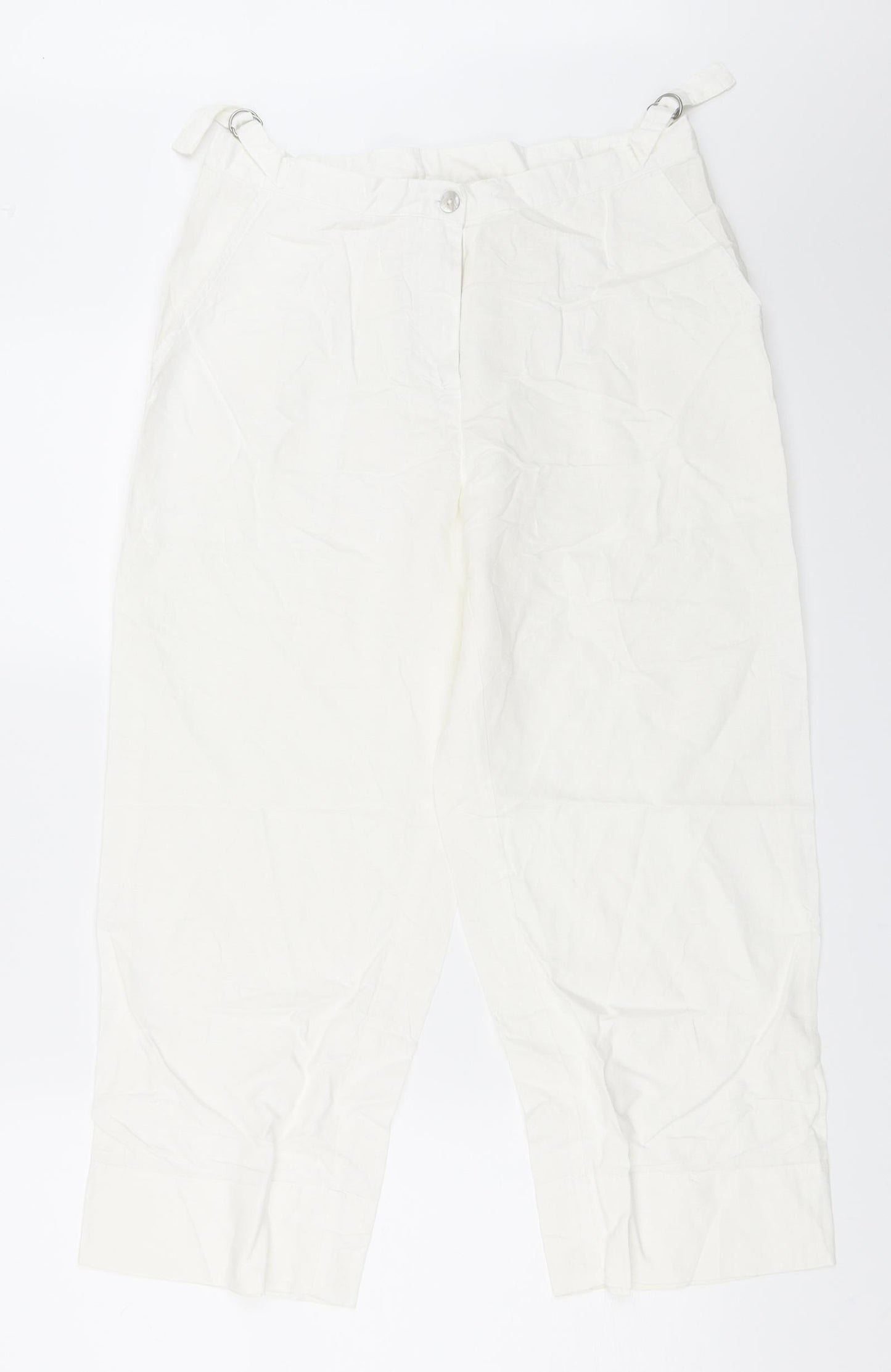 Preworn Womens White   Cropped Trousers Size 40 L24 in