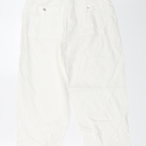 Preworn Womens White   Cropped Trousers Size 40 L24 in
