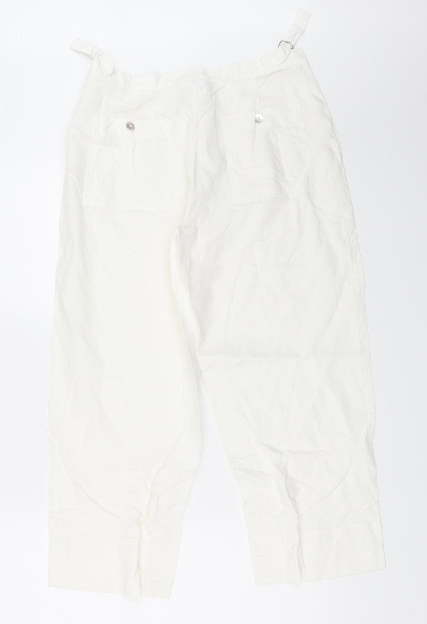 Preworn Womens White   Cropped Trousers Size 40 L24 in