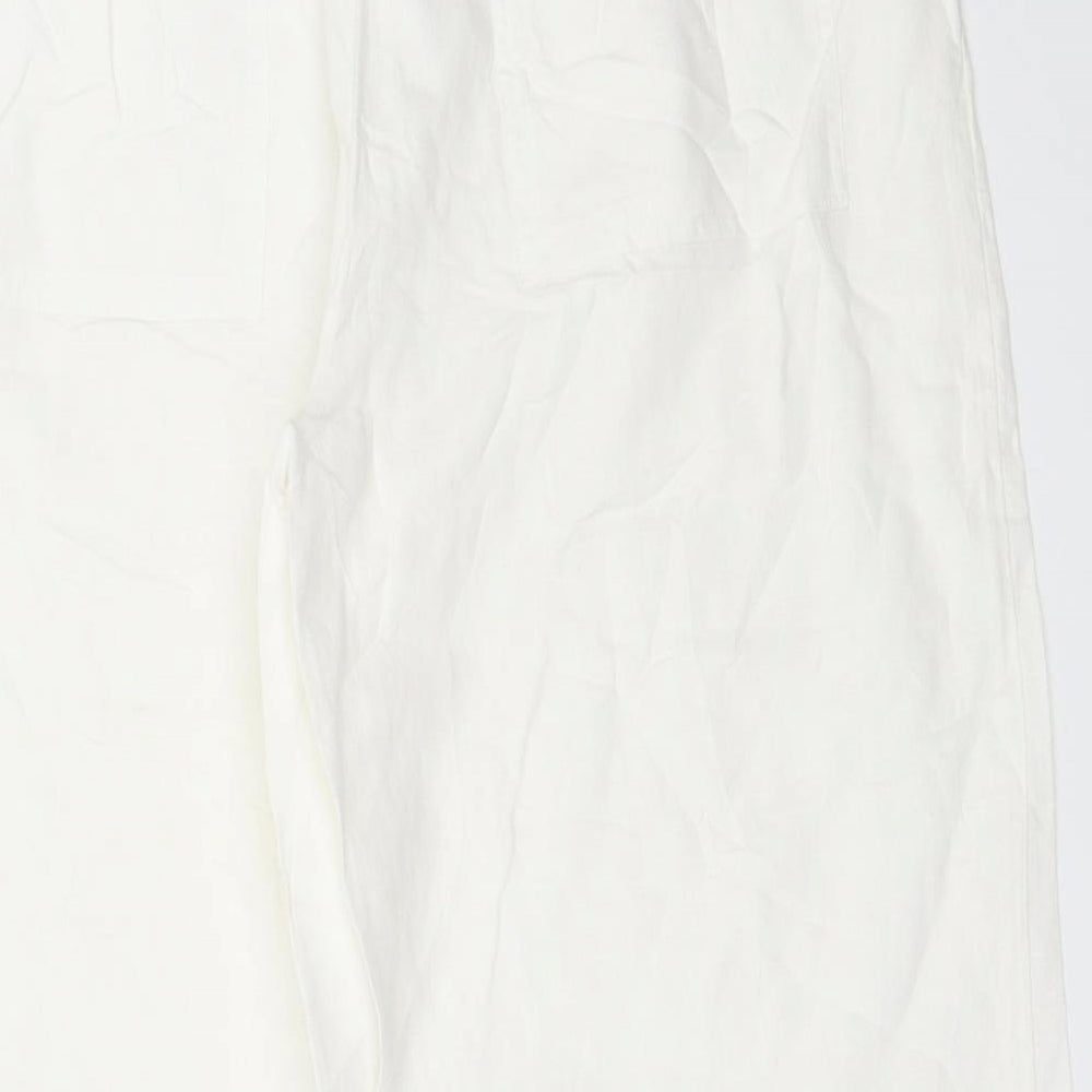 Preworn Womens White   Cropped Trousers Size 40 L24 in