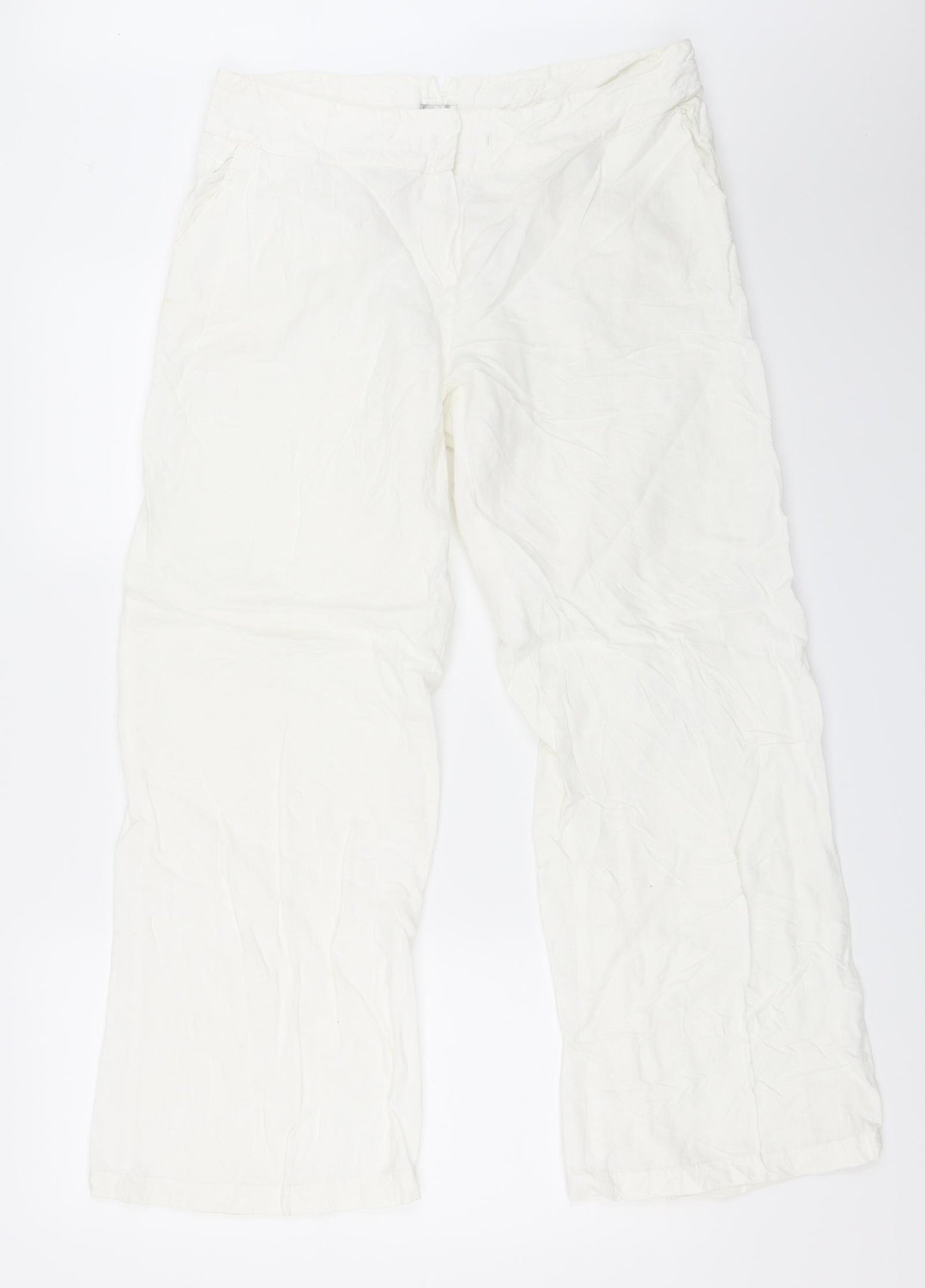 EAST Womens White   Trousers  Size 14 L30 in