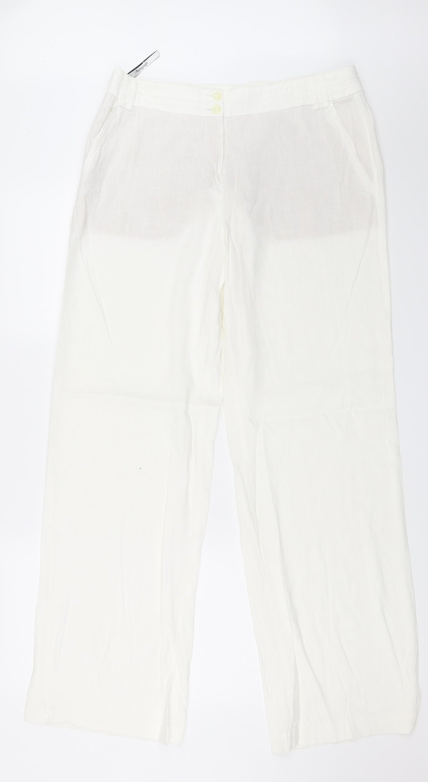 Marks and Spencer Womens Ivory   Trousers  Size 14 L32 in