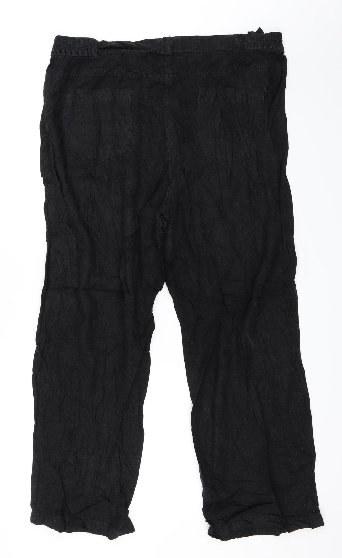 M&Co Womens Black   Trousers  Size 24 L28 in