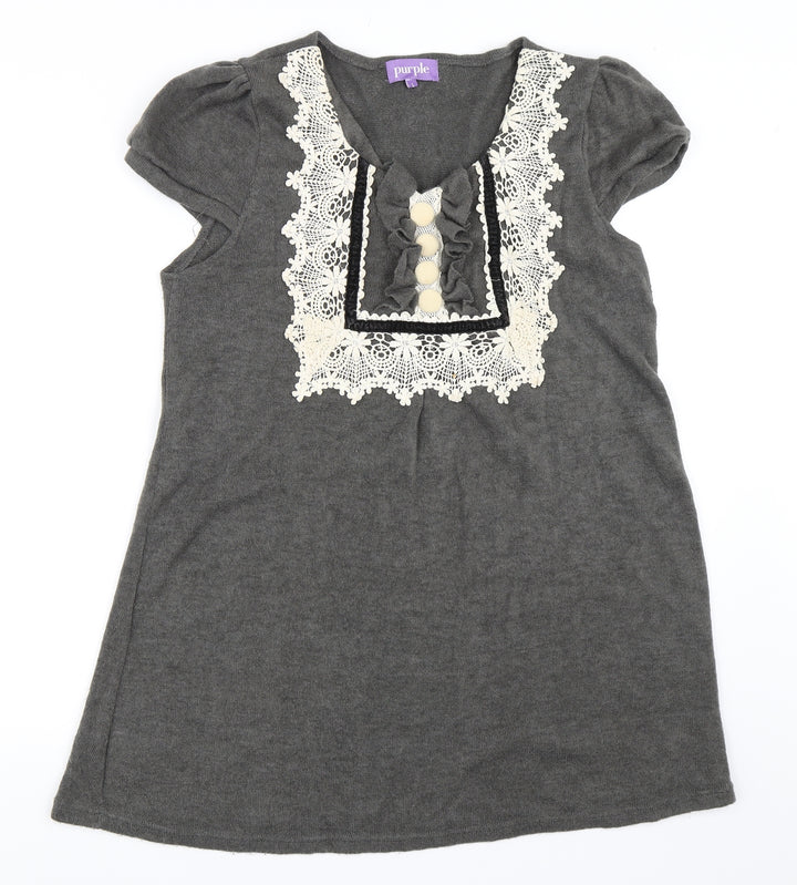 Purple Womens Grey   Shift  Size L