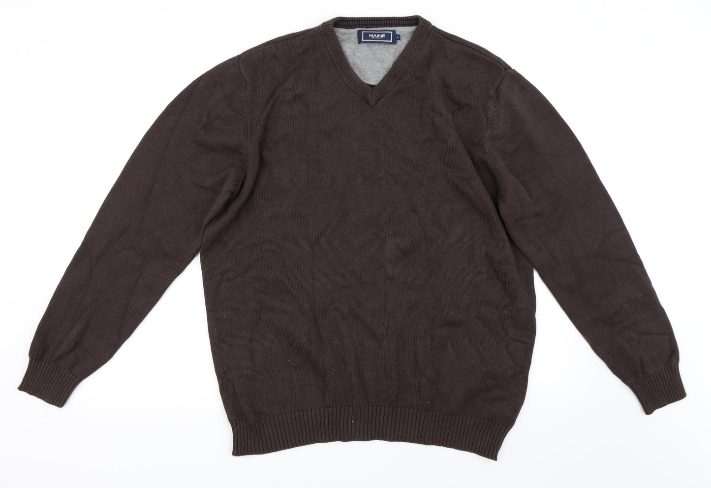 Maine New England Mens Brown   Pullover Jumper Size L