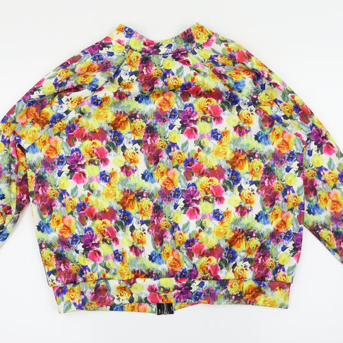 Preworn Womens Multicoloured Floral  Full Zip Sweatshirt Size 14