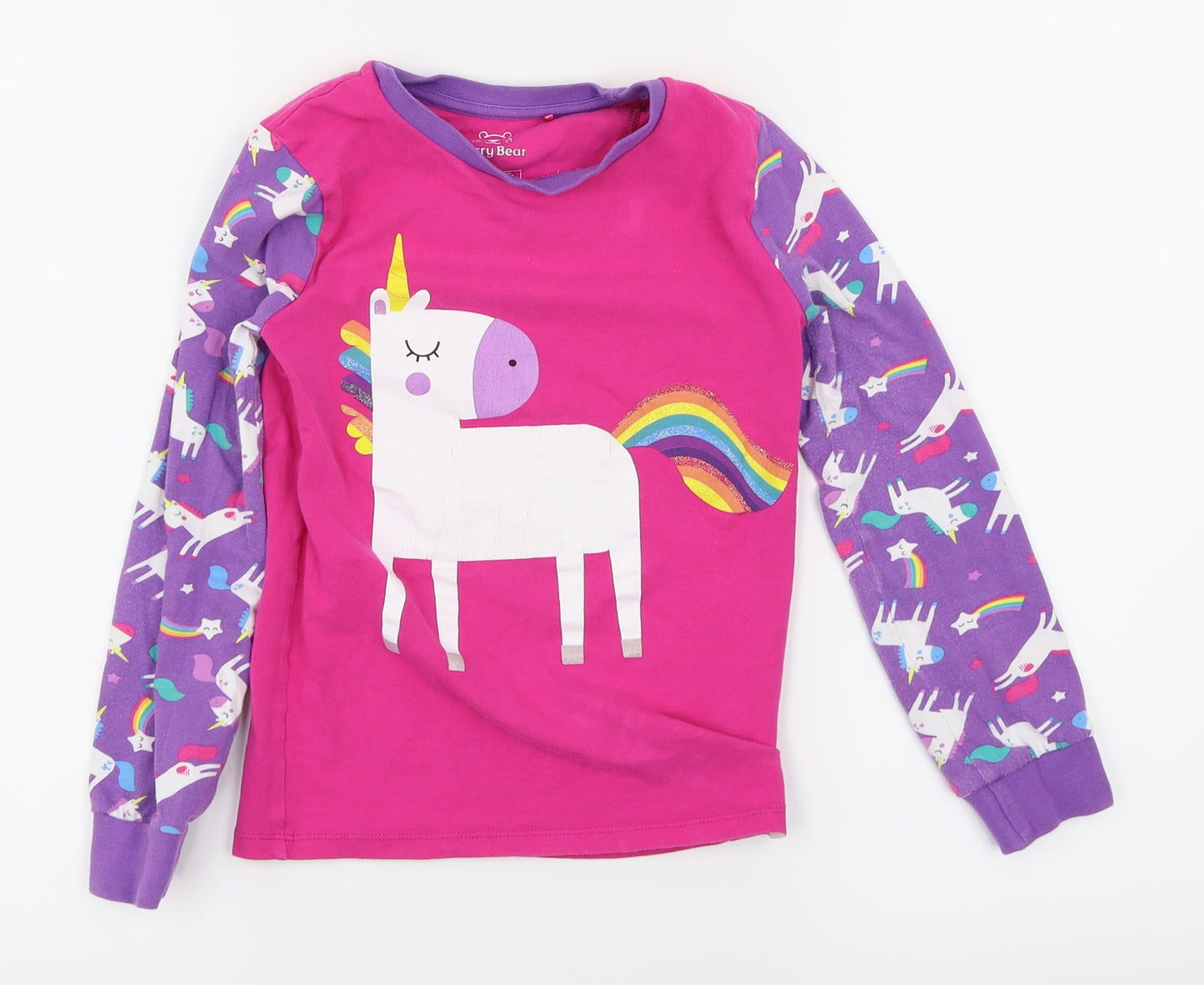 Harry Bear Girls Pink Solid  Top Pyjama Top Size 8 Years  - Unicorns