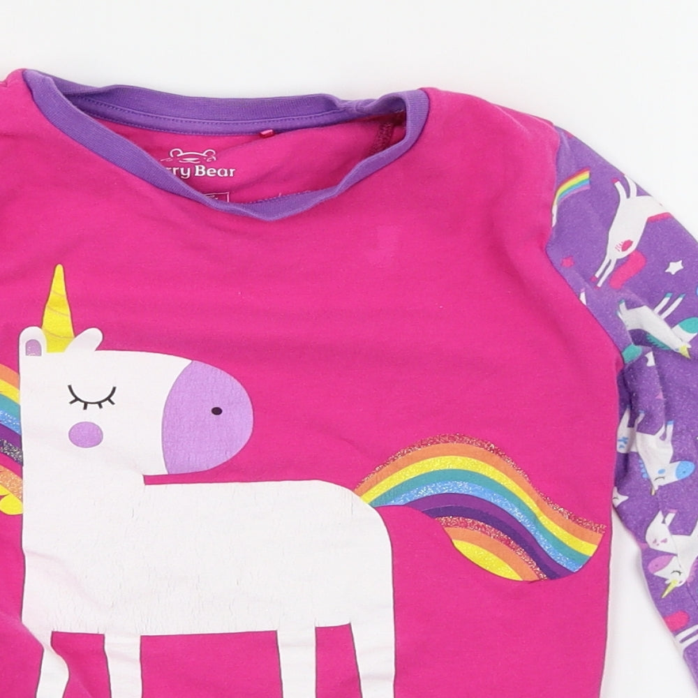Harry Bear Girls Pink Solid  Top Pyjama Top Size 8 Years  - Unicorns