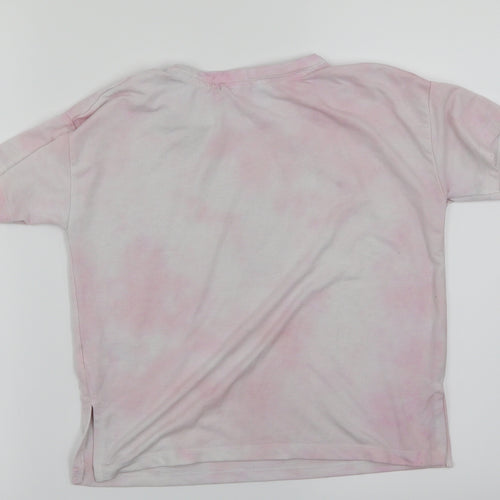 River Island Girls Pink Houndstooth  Basic T-Shirt Size 7-8 Years