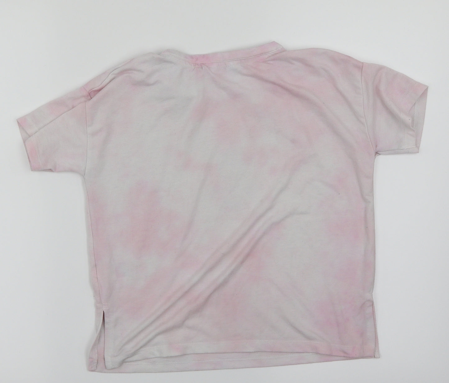 River Island Girls Pink Houndstooth  Basic T-Shirt Size 7-8 Years