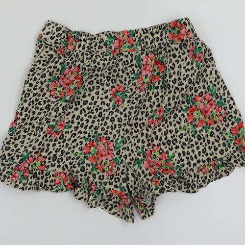 NEXT Girls Gold Animal Print  Cut-Off Shorts Size 7 Years - Floral