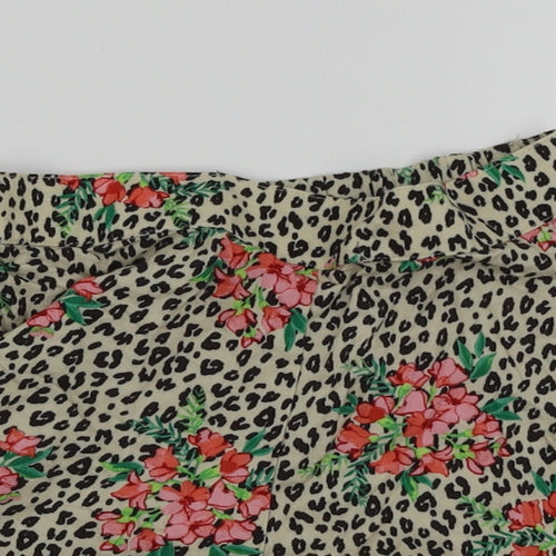 NEXT Girls Gold Animal Print  Cut-Off Shorts Size 7 Years - Floral