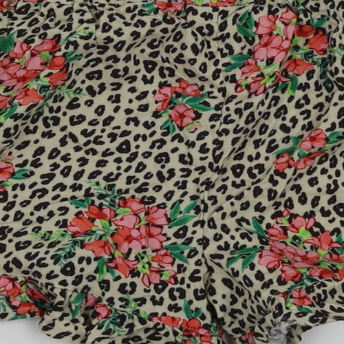 NEXT Girls Gold Animal Print  Cut-Off Shorts Size 7 Years - Floral