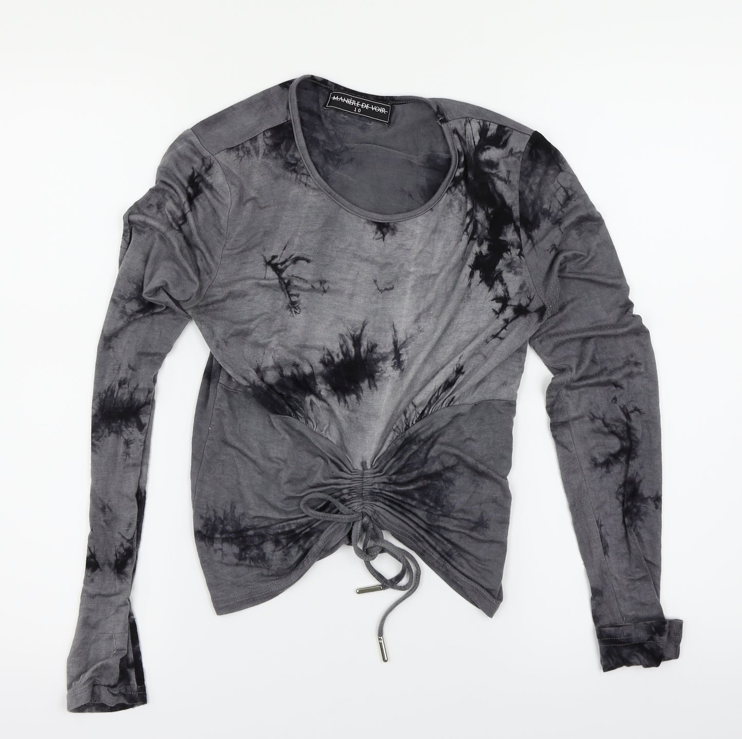 Maniere De Voir Womens Grey   Wrap Blouse Size 10