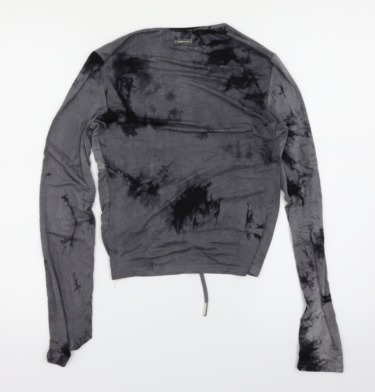 Maniere De Voir Womens Grey   Wrap Blouse Size 10