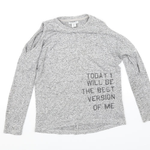pre worn Girls Grey   Basic T-Shirt Size 9-10 Years