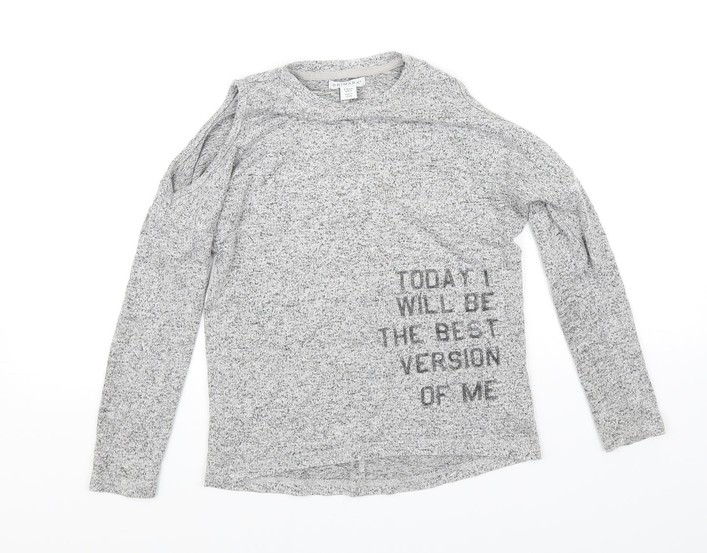 pre worn Girls Grey   Basic T-Shirt Size 9-10 Years