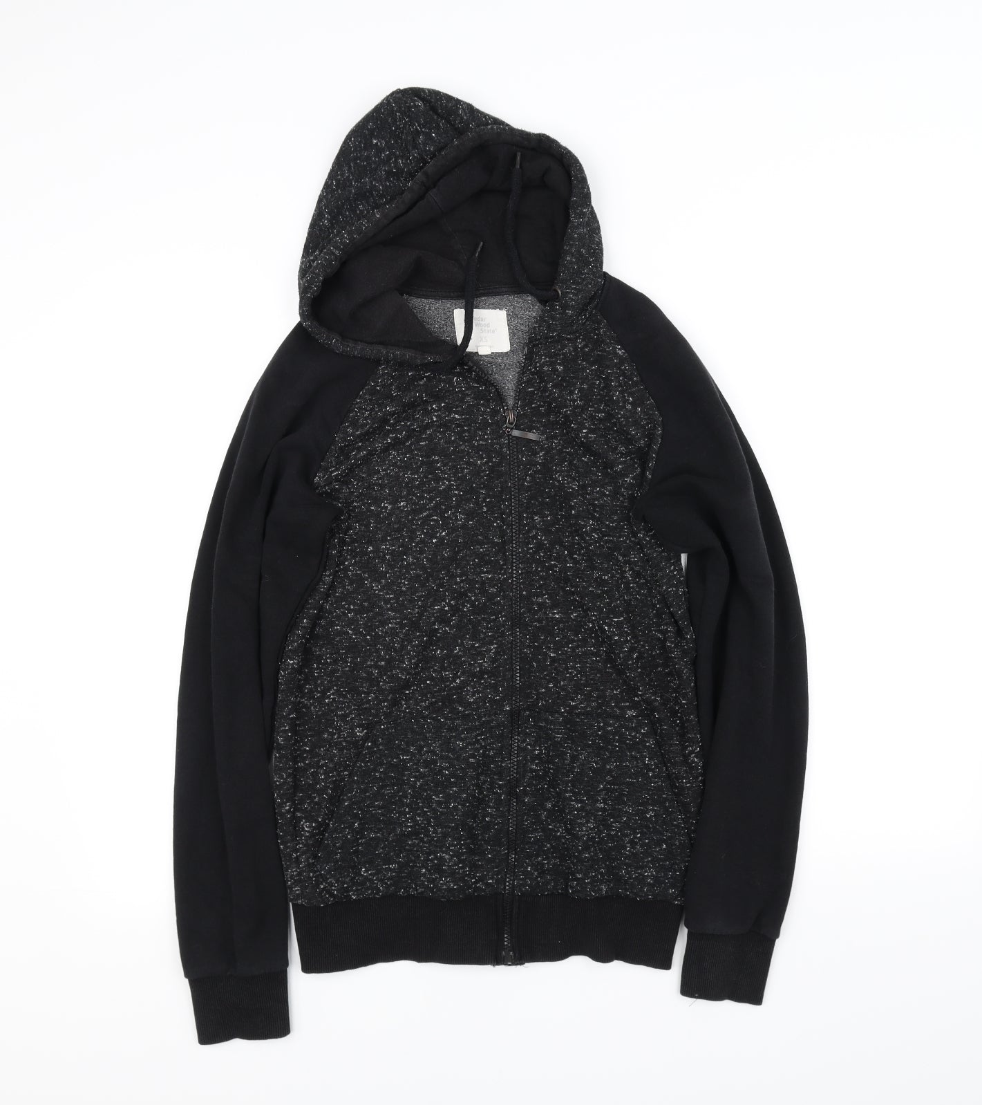 Cedar Wood State Mens Black   Full Zip Hoodie Size XS