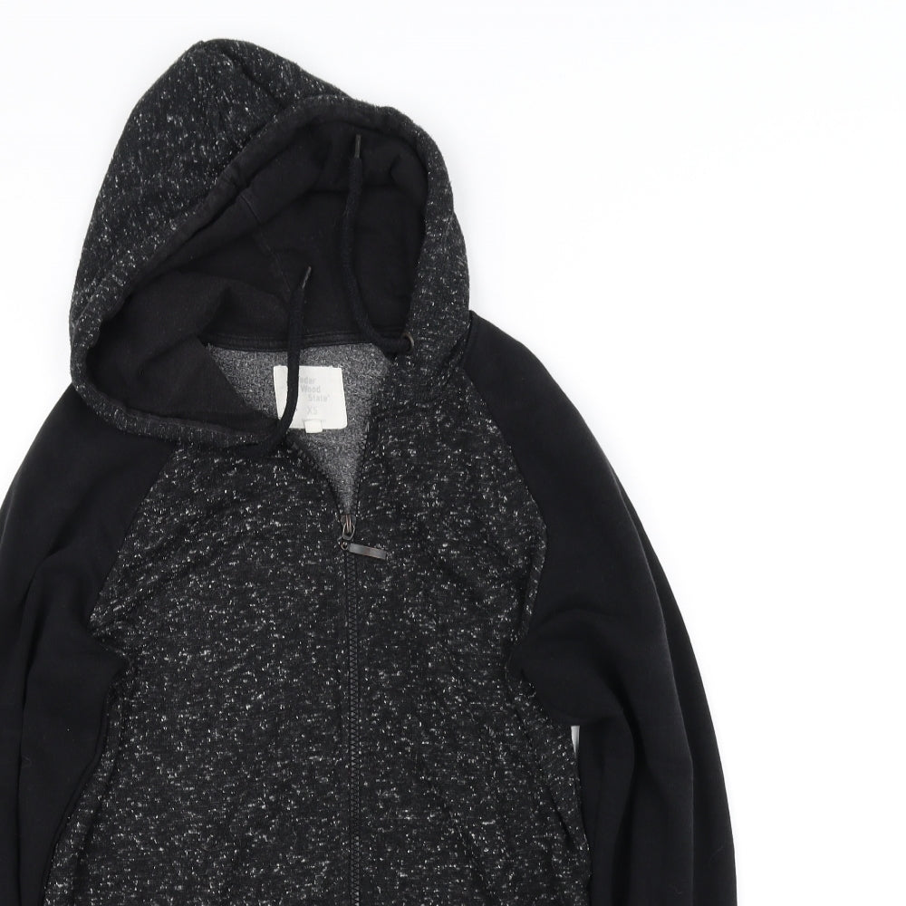 Cedar Wood State Mens Black   Full Zip Hoodie Size XS